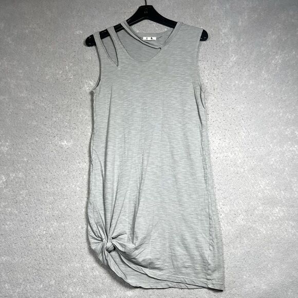 LNA Double Cut Lightweight Shift T-Shirt Tank Dress Small Gray Mini Sleeveless - Picture 1 of 11